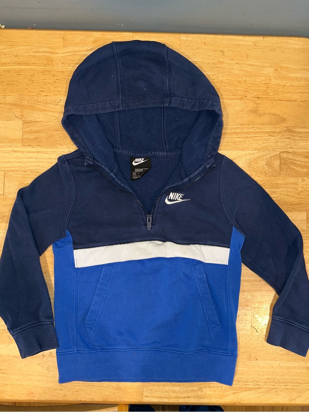 Nike Kids Navy, Royal & White Hooded Half-Zip Pullover Hoodie